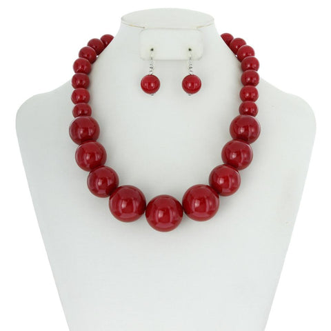 Large Pearls Chunky Necklace Set