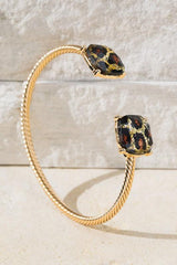 Faceted Glass Leopard Bracelet