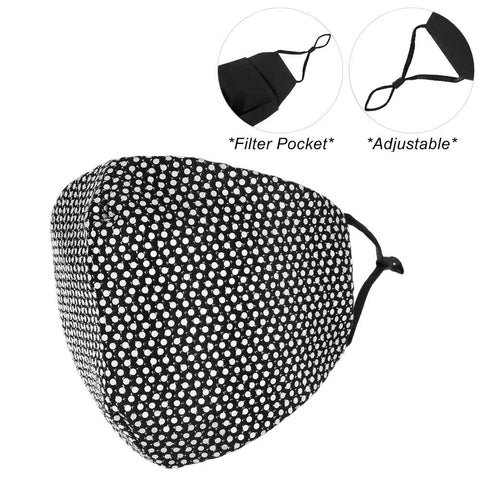 Sequin Bling Mask W/ Filter Pocket & Adjustable Elastic Ear Strap