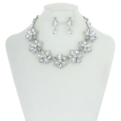 Marquise Stone Flower Necklace