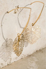 Monstera Palm Leaf Earrings Summer Gold Earrings
