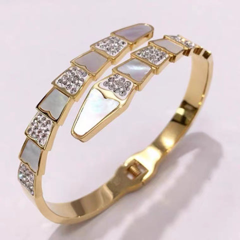 Mother of Pearl Stainless Steel Bangle