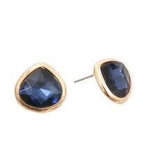 Navy Teardrop Stud Earrings