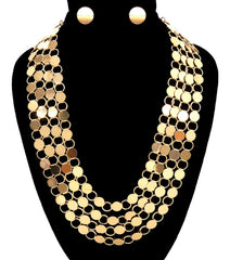 Metal Layered Necklace Set