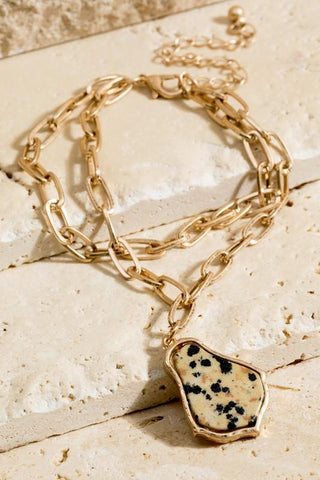 Tracey Layer Chain Natural Stone Bracelet