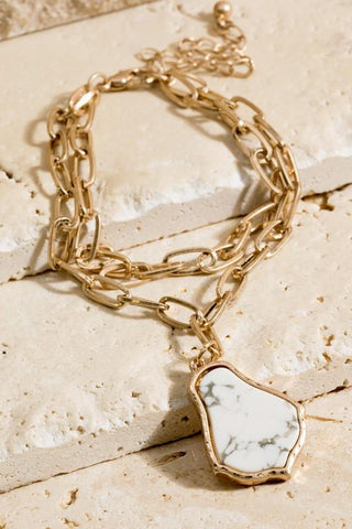 Tracey Layer Chain Natural Stone Bracelet