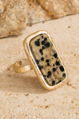 Natural Stone Rectangle Ring