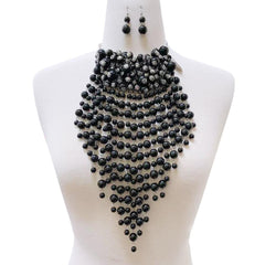 Black Pearl Necklace Tassels