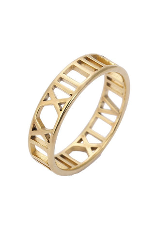 Roman Numerals Stainless Steel Ring