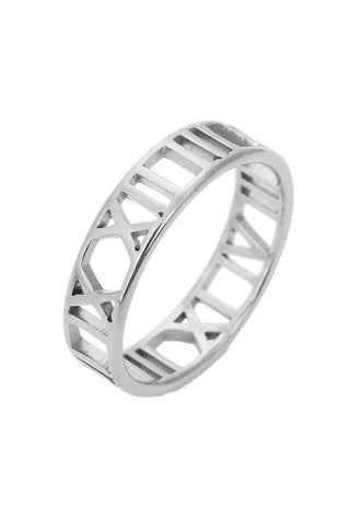 Roman Numerals Stainless Steel Ring