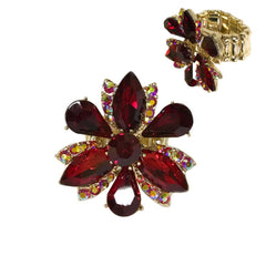Marquise Stone Flower Stretch Ring