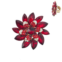 Rhinestone Marquise Stone Flower Stretch Ring