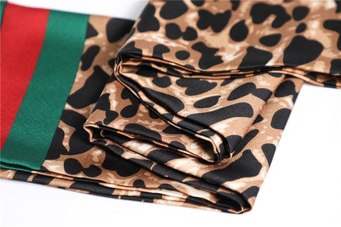 Leopard Green Red Line Scarves