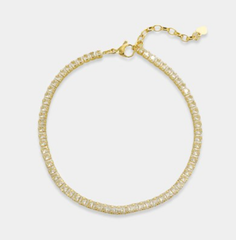 Princess Cut Cubic Zirconia Anklet