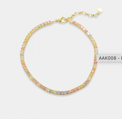 Princess Cut Cubic Zirconia Anklet