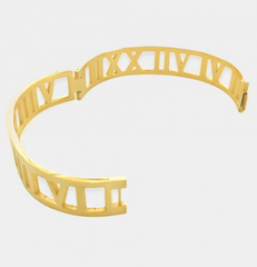 Roman Numeral Stainless Steel Bangle Large