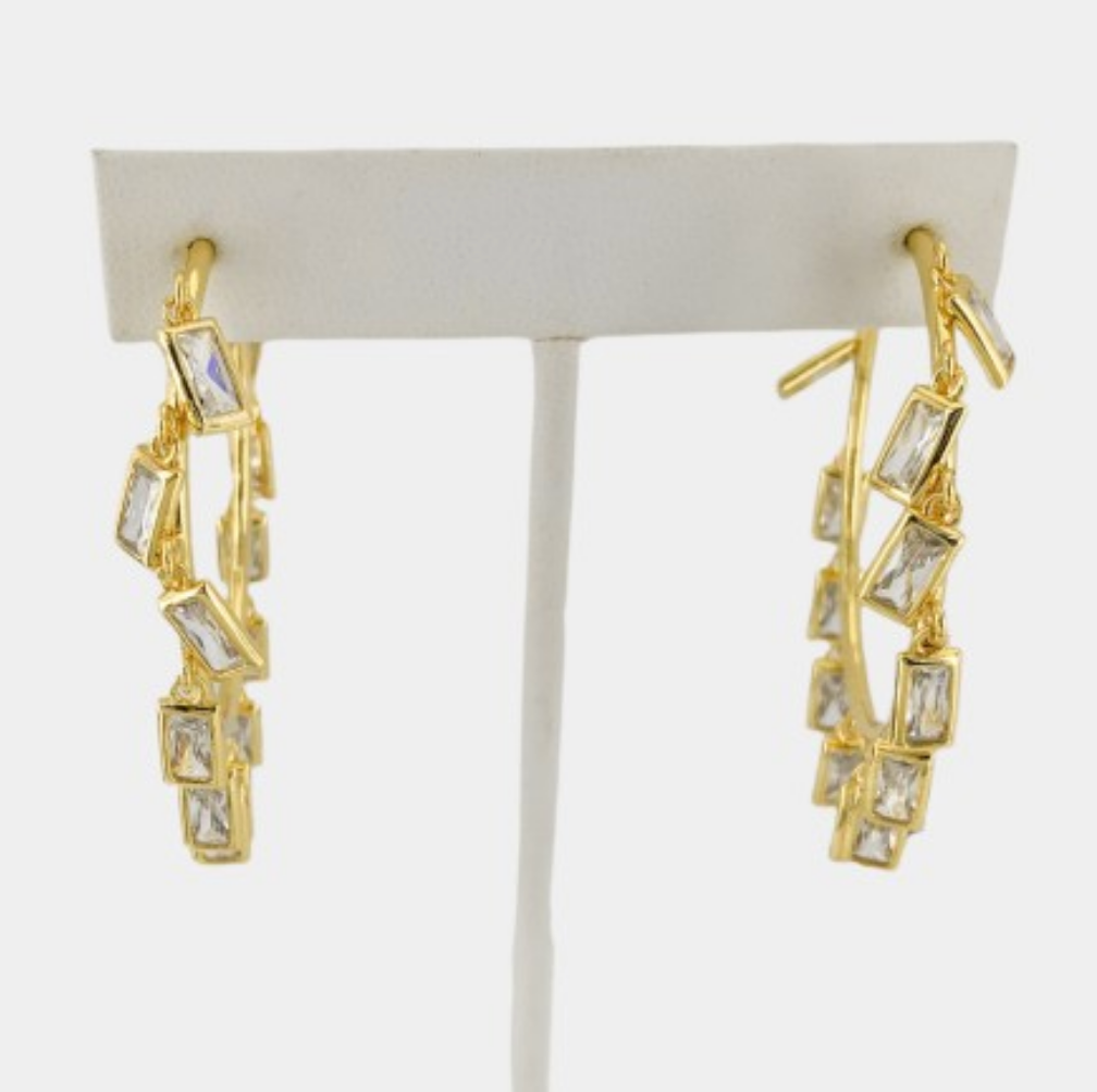 Fancy Gold Hoops Hoop Earrings Charm Hoop Earrings
