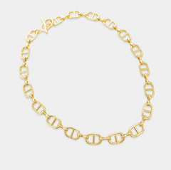 Gold Chain Necklace with Toggle Closure