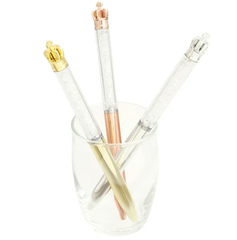 crown writing pen, stationery, crystal pen