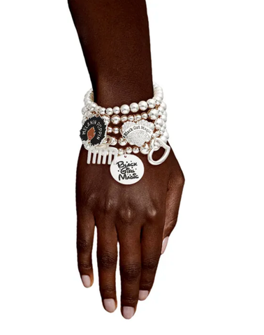 Black Girl Magic Pearl Bracelets with Charms
