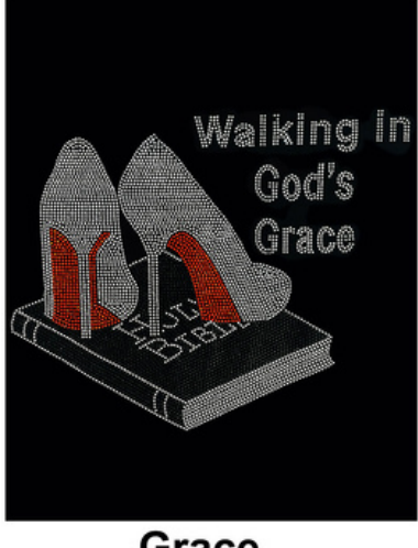 Walking in Gods Grace Rhinestone 3/4 Sleeve Top