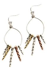 2 1/2 Inch Long, 1 Inch Wide Metal Hook Earrings