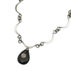 Silver Plated Necklace With Moss Agate