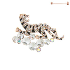 Tiger Brooch with Rhinestones