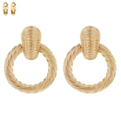Twisted Metal Clip Earring Gold