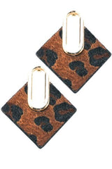 Faux Fur Cheetah Print Earrings