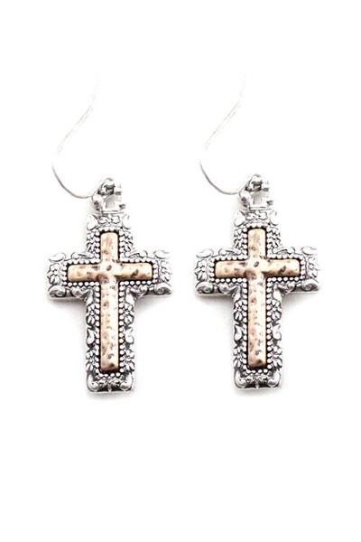 Cross Hook Earrings