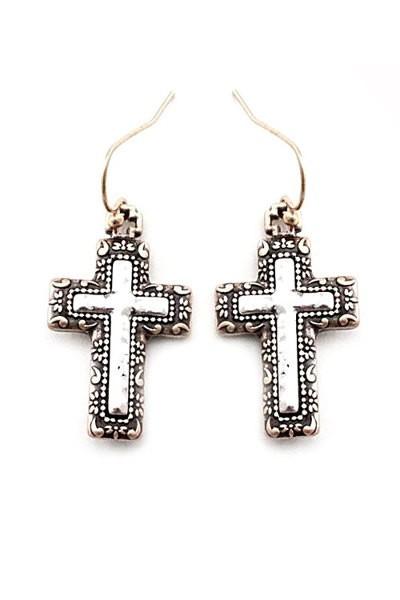 Cross Hook Earrings