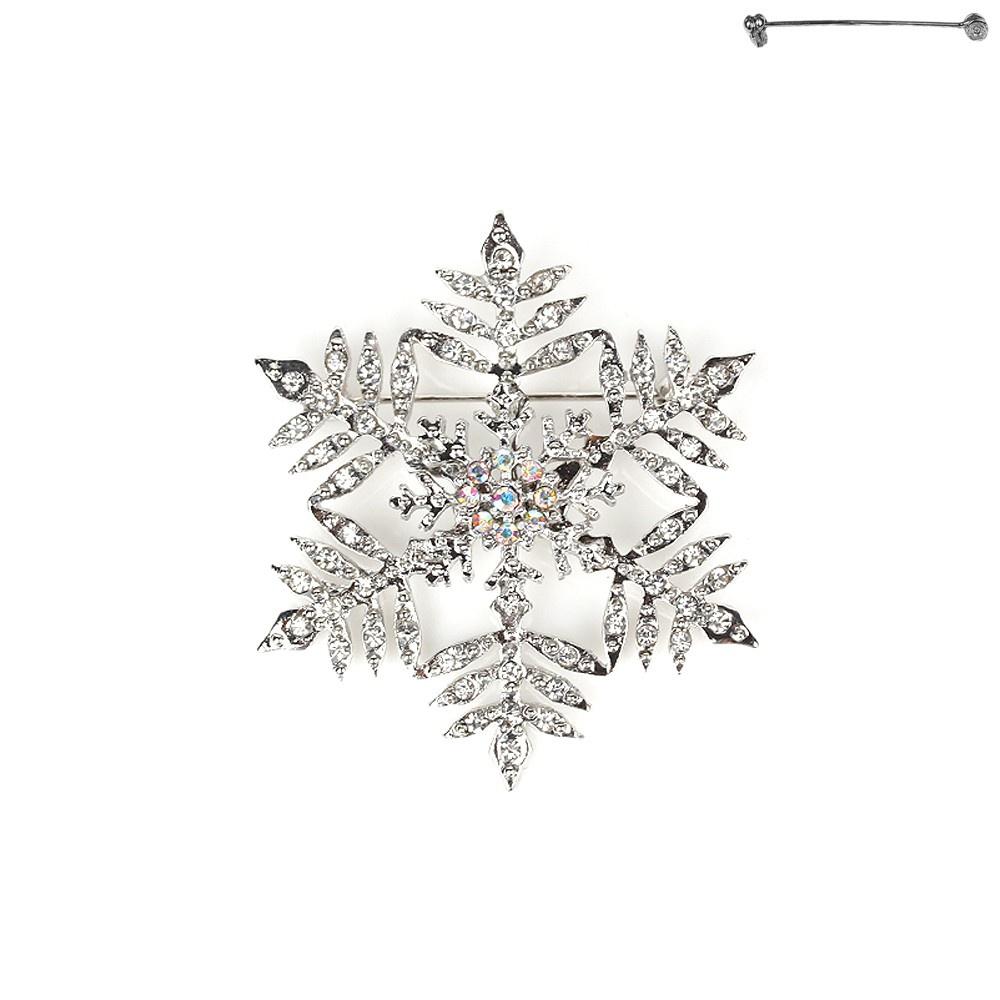 Rhinestone Snowflake Pin