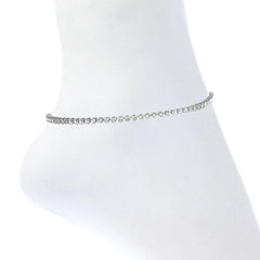 1 Line Rinestone Clasp Anklet