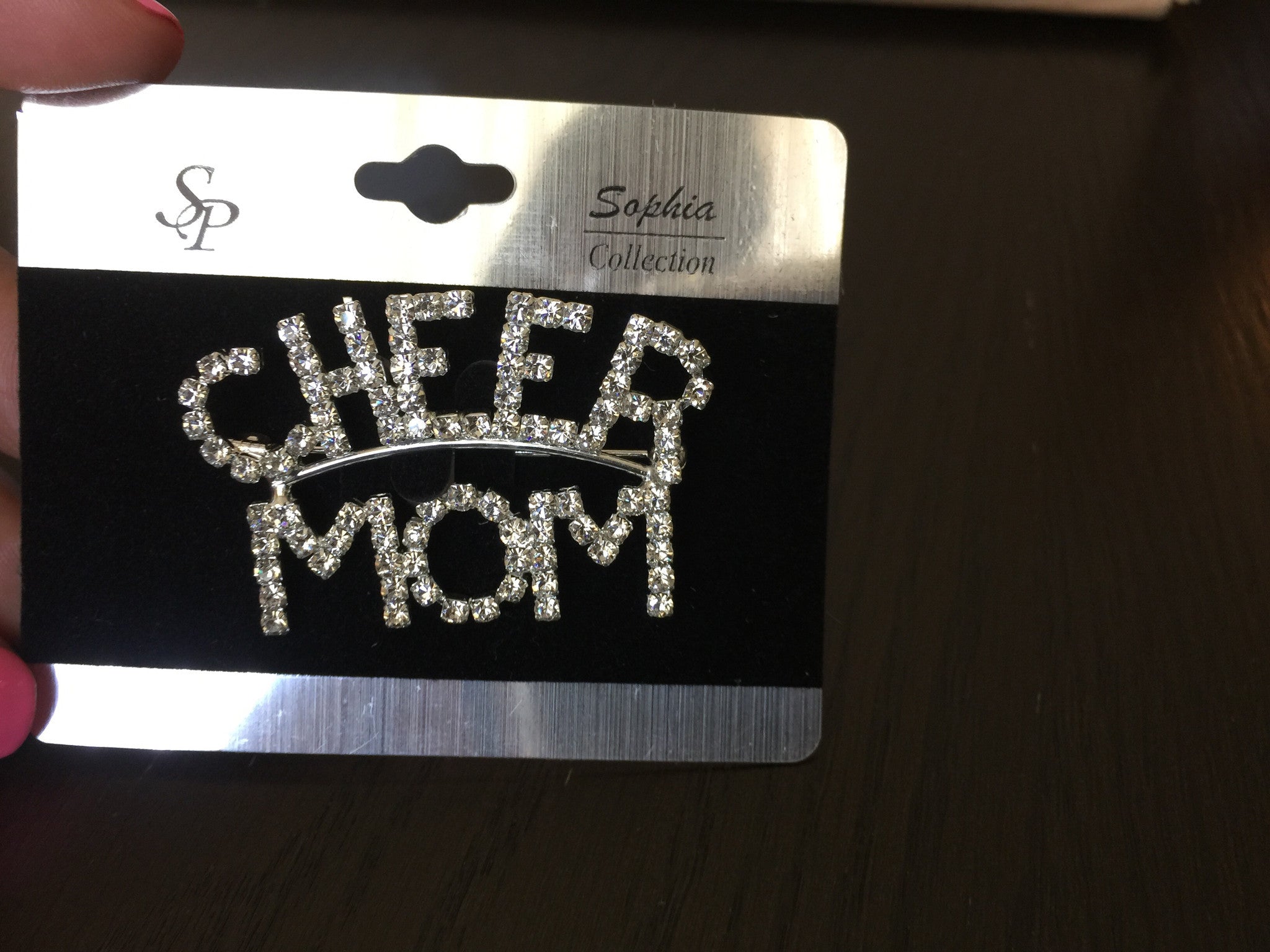 Cheer Mom Crystal Pin