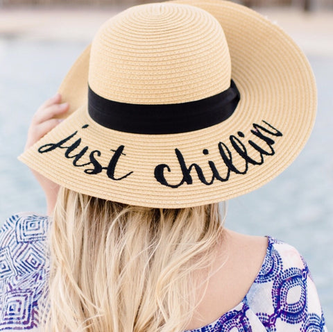 Just Chillin' Straw Floppy Hat