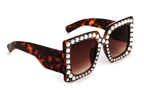 Square Luxury Rhinestone Sunglasses