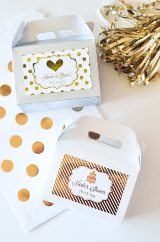 Personalized Metallic Foil Gable Boxes (set of 12)