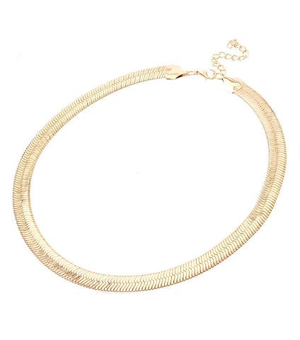 Gold Herringbone Necklace
