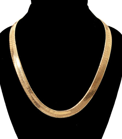 Gold Herringbone Necklace