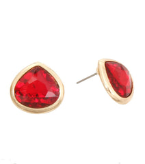 Red Teardrop Stud Earrings