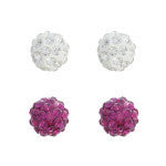 Shamballa Bead Crystal Stud Earrings
