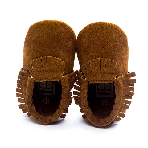 Suede Newborn and Toddler Moccasins