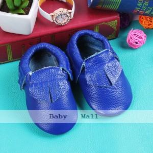 Genuine Leather Baby Moccasins with Fringe