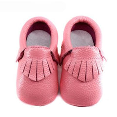 Genuine Leather Baby Moccasins with Fringe