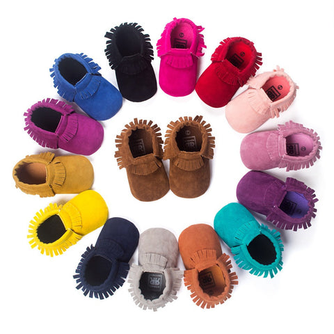 Suede Newborn and Toddler Moccasins