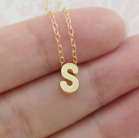 Letter Charm Pendant Necklace Women