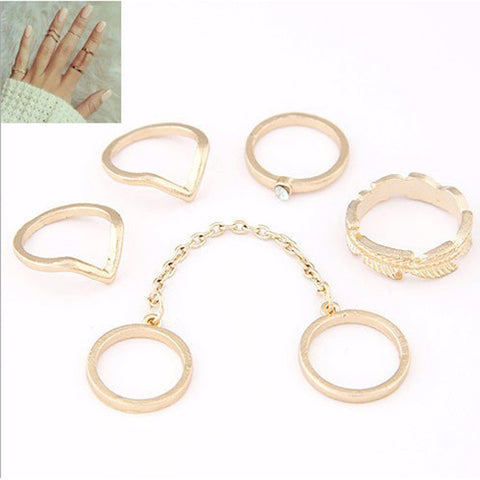Gold Plated Stacking Midi Ring Set