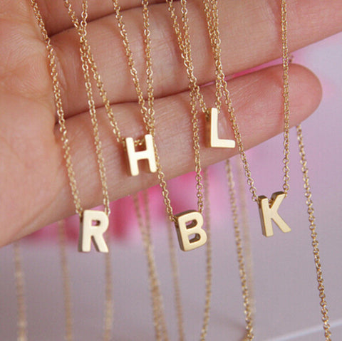 Letter Charm Pendant Necklace Women