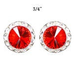 Red Crystal Stud Earrings